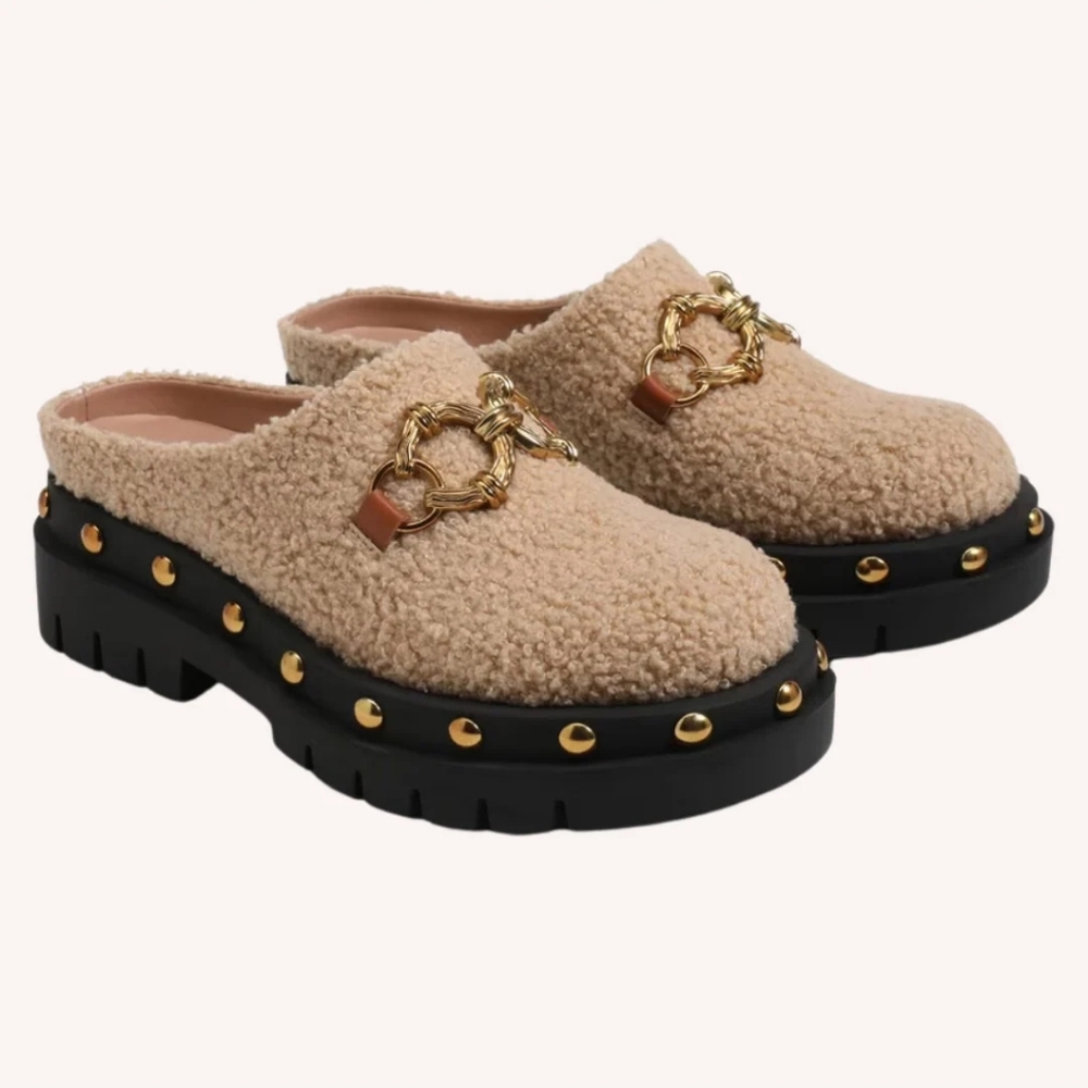 Circus NY by Sam Edelman Annie Shearling Studded Clogs